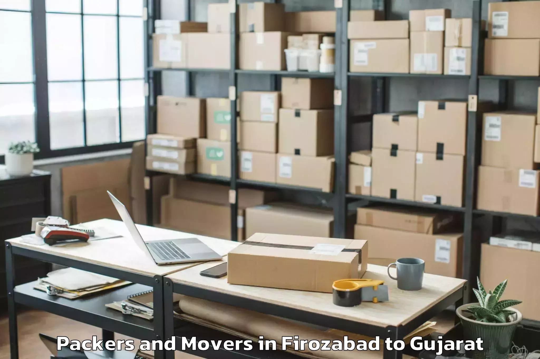 Professional Firozabad to Manavadar Packers And Movers